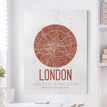 Telas decorativas City Map London - Retro