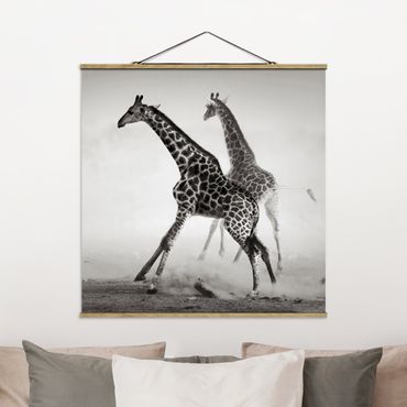 Quadros em tecido Giraffe Hunt