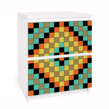 Papel autocolante para móveis Cómoda Malm Colourful Mosaic