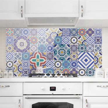 Painel anti-salpicos de cozinha Mirror Tiles - Elaborate Portuguese Tiles