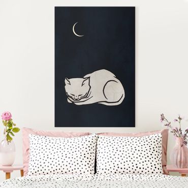 Telas decorativas Sleeping Cat Illustration