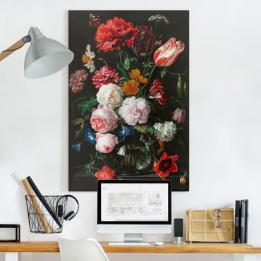 Telas decorativas Jan Davidsz De Heem - Still Life With Flowers In A Glass Vase