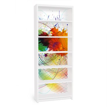 Papel autocolante para móveis Estante Billy IKEA Rainbow Background