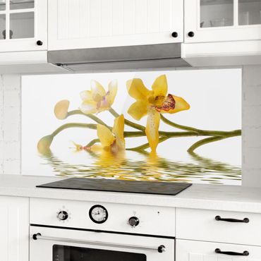 Painel anti-salpicos de cozinha Saffron Orchid Waters