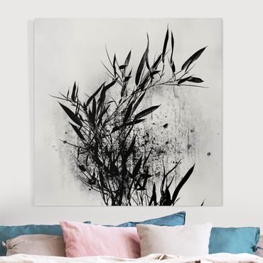 Telas decorativas Graphical Plant World - Black Bamboo