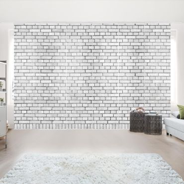 Painéis japoneses Brick Wallpaper White London