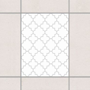 Autocolantes para azulejos Traditional Quatrefoil White Light Grey