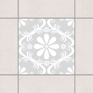 Autocolantes para azulejos Flower Design Light Grey