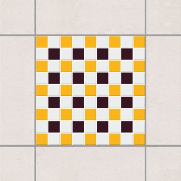 Autocolantes para azulejos Mosaic Tiles Aubergine Melon Yellow