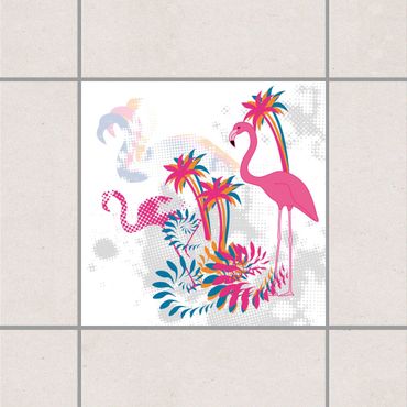 Autocolantes para azulejos Dance Of The Flamingos