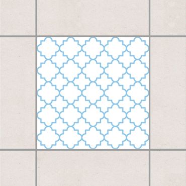 Autocolantes para azulejos Traditional Quatrefoil White Light Blue