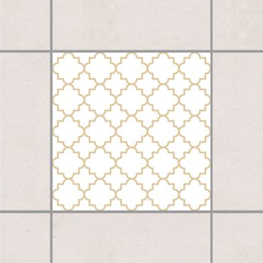 Autocolantes para azulejos Traditional Quatrefoil White Light Brown