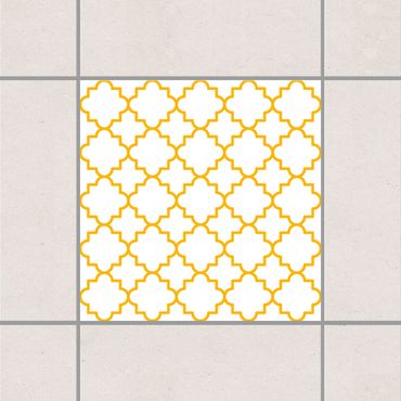 Autocolantes para azulejos Traditional Quatrefoil White Melon Yellow