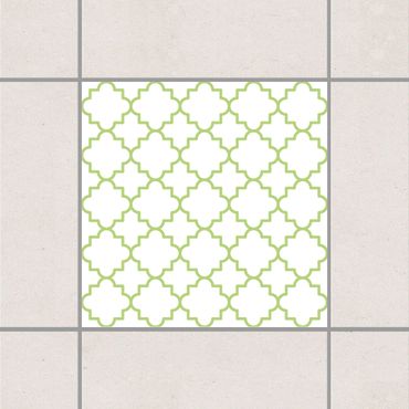Autocolantes para azulejos Traditional Quatrefoil White Spring Green