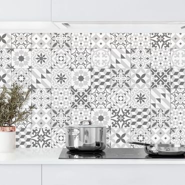 Backsplash de cozinha Geometrical Tile Mix Grey