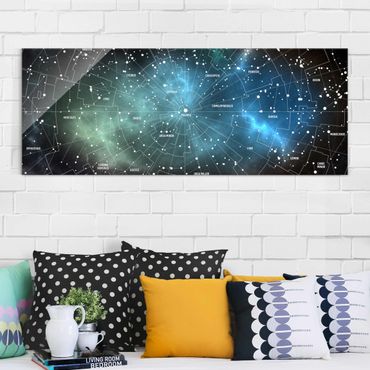 Quadros em vidro Stellar Constellation Map Galactic Nebula