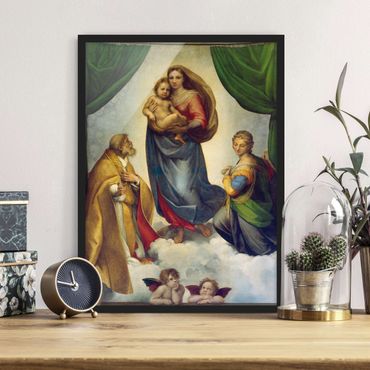 Quadros com moldura Raffael - The Sistine Madonna