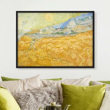 Quadros com moldura Vincent Van Gogh - The Harvest, The Grain Field