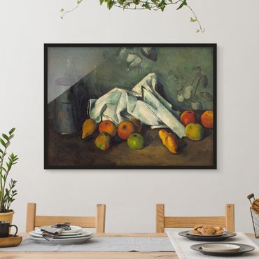 Quadros com moldura Paul Cézanne - Still Life With Milk Can And Apples