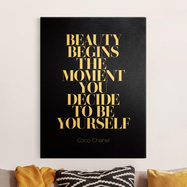 Telas decorativas Be yourself Coco Chanel Black