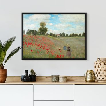 Quadros com moldura Claude Monet - Poppy Field Near Argenteuil