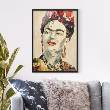 Quadros com moldura Frida Kahlo - Collage No.2