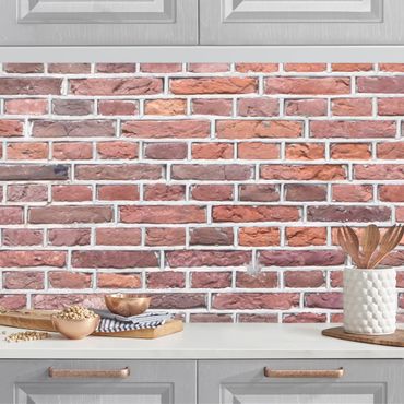 Backsplash de cozinha Brick Wall Red