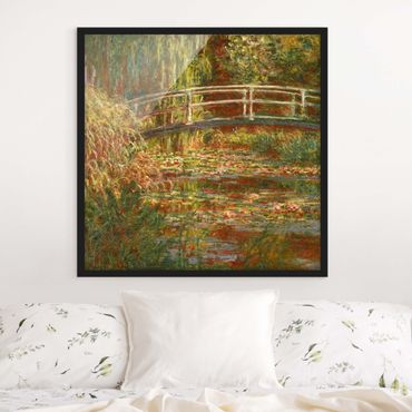 Quadros com moldura Claude Monet - Waterlily Pond And Japanese Bridge (Harmony In Pink)