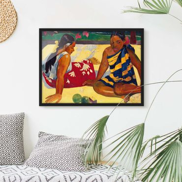 Quadros com moldura Paul Gauguin - Parau Api (Two Women Of Tahiti)