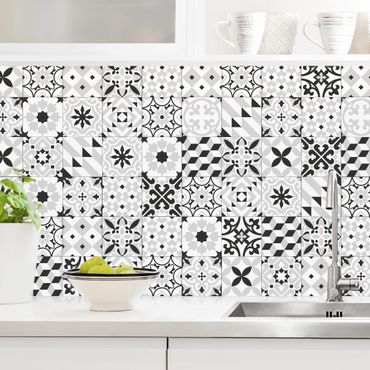 Backsplash de cozinha Geometrical Tile Mix Black