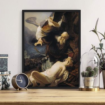 Quadros com moldura Rembrandt van Rijn - The Angel prevents the Sacrifice of Isaac
