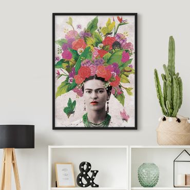 Quadros com moldura Frida Kahlo - Flower Portrait
