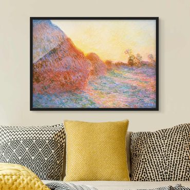 Quadros com moldura Claude Monet - Haystack In Sunlight