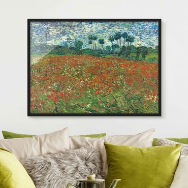 Quadros com moldura Vincent Van Gogh - Poppy Field