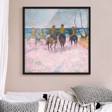 Quadros com moldura Paul Gauguin - Riders On The Beach