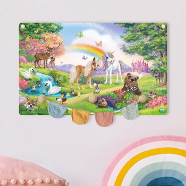 Cabide de parede infantil Animal Club International - Magical Forest With Unicorn