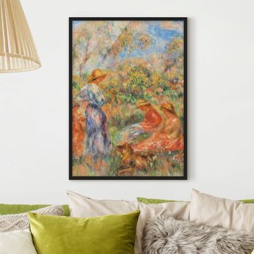Quadros com moldura Auguste Renoir - Three Women and Child in a Landscape