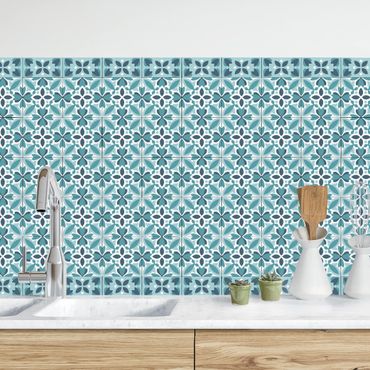 Backsplash de cozinha Geometrical Tile Mix Blossom Turquoise