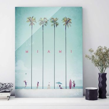Quadros em vidro Travel Poster - Miami