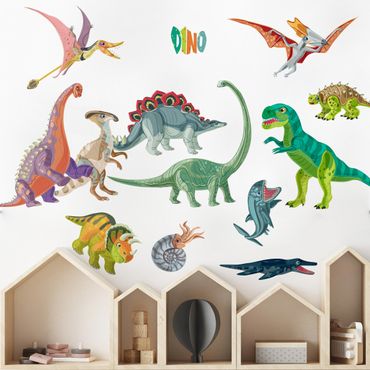 Autocolantes de parede Colorful dinosaur set
