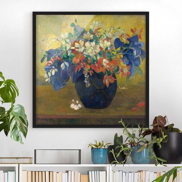 Quadros com moldura Paul Gauguin - Flowers in a Vase