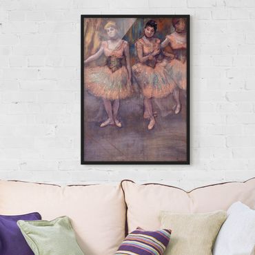 Quadros com moldura Edgar Degas - Three Dancers before Exercise
