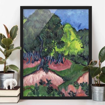 Quadros com moldura Ernst Ludwig Kirchner - Landscape with Chestnut Tree