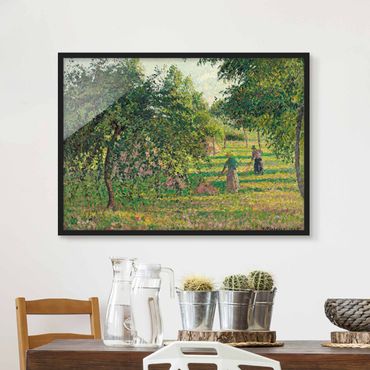 Quadros com moldura Camille Pissarro - Apple Trees And Tedders, Eragny