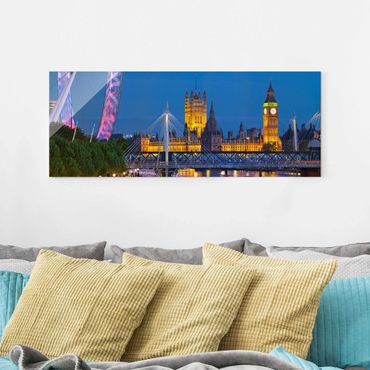 Quadros em vidro Big Ben And Westminster Palace In London At Night