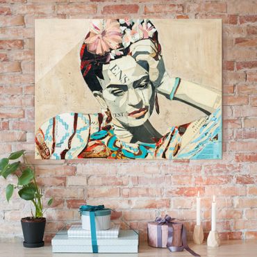 Quadros em vidro Frida Kahlo - Collage No.1