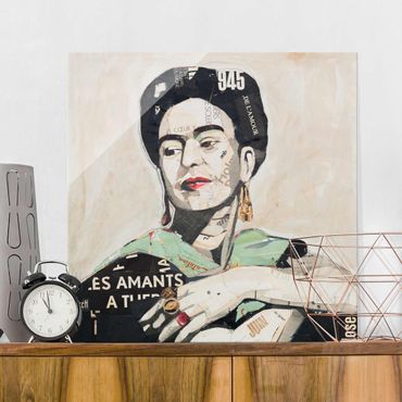 Quadros em vidro Frida Kahlo - Collage No.4