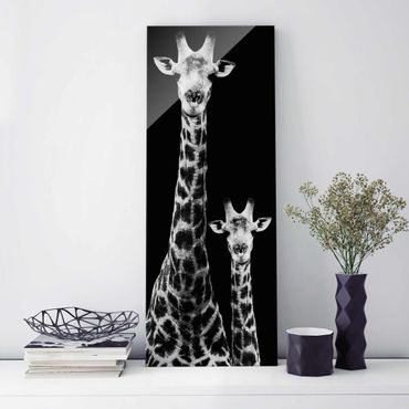 Quadros em vidro Giraffe Duo black & white