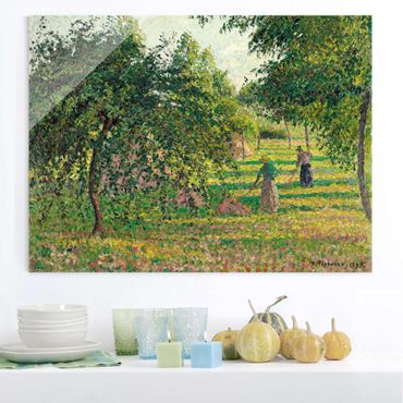 Quadros em vidro Camille Pissarro - Apple Trees And Tedders, Eragny