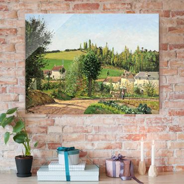 Quadros em vidro Camille Pissarro - Hamlet In The SurRolling Hillss Of Pontoise
